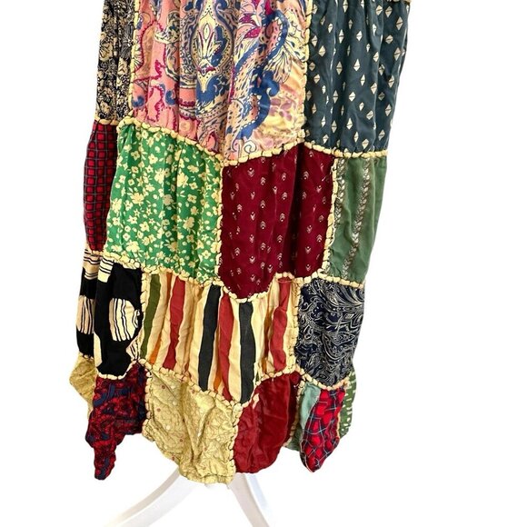 Handmade Patchwork Gypsy Bohemian Hippie Festival Long Skirt size Small/Medium - Picture 9 of 9